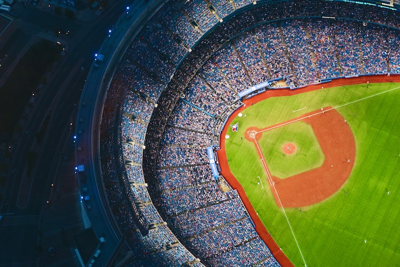 Baseball arena filled with fans 