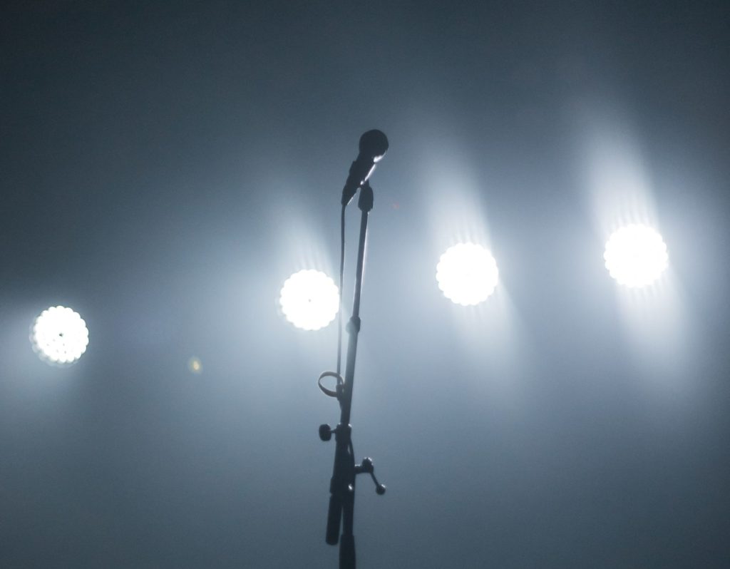 a microphone on a stage