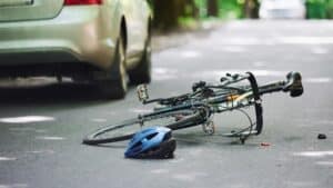 Bicycle laying in road