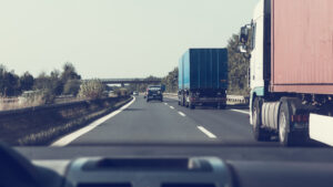Semi-trucks on highway